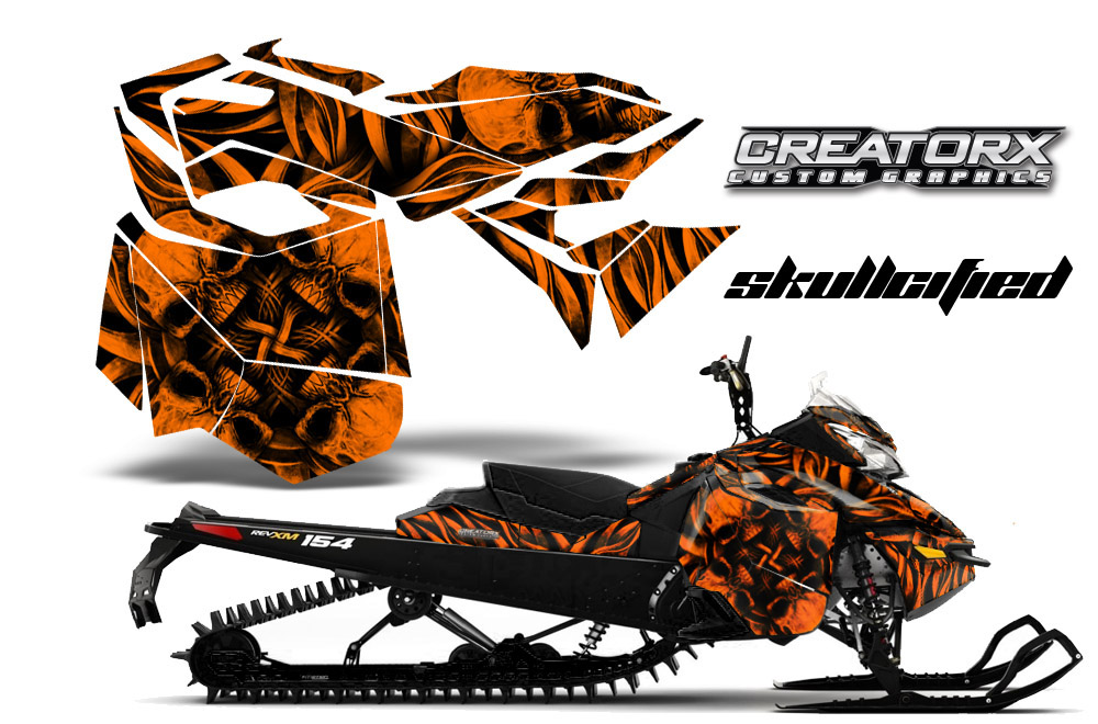 Skidoo Rev XM Graphics Kit Skullcified Orange